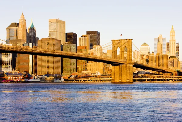 Γέφυρα Μπρούκλιν, Μανχάταν, Νέα Υόρκη, ΗΠΑ — Φωτογραφία Αρχείου