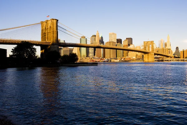 Бруклинский мост, Манхэттен, Нью-Йорк, США — стоковое фото