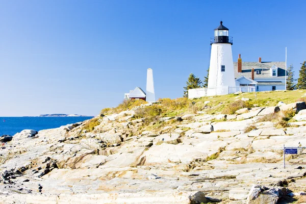 Deniz feneri pemaquid nokta ışık, maine, ABD — Stok fotoğraf