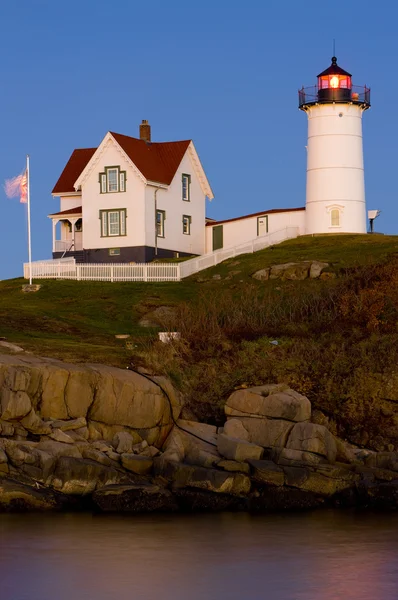 Nubble deniz feneri, cape NEDDICK, maine, ABD — Stok fotoğraf
