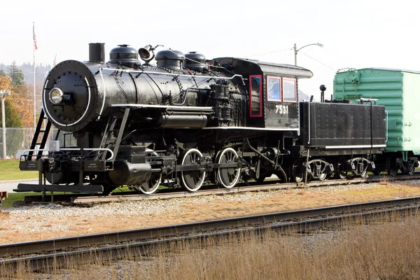 Паровой локомотив в Железнодорожном музее, Горхэм, Нью-Гэмпшир, США — стоковое фото