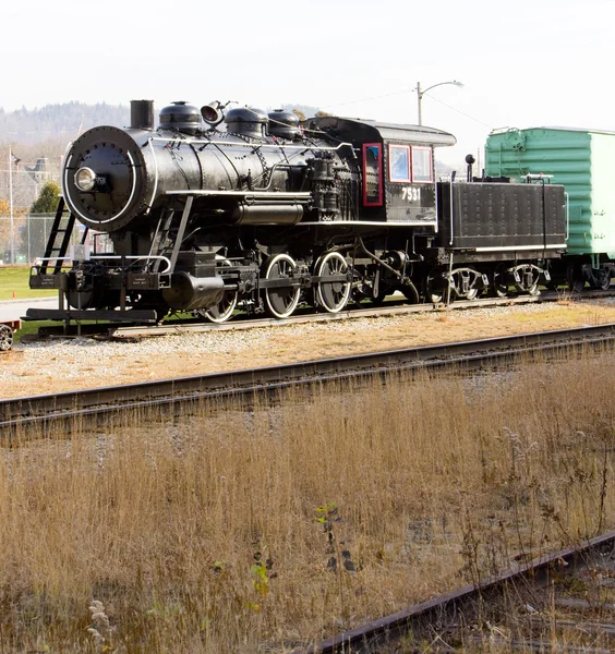 Локомотив Залізничний музей, Gorham, Нью-Гемпшир, США — стокове фото