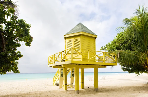 Rockley 비치, 바베이도스 해변에 오두막 — 스톡 사진