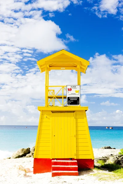 Καμπίνα στη παραλία, παραλία επιχείρηση, Μπαρμπάντος, Καραϊβική — Φωτογραφία Αρχείου