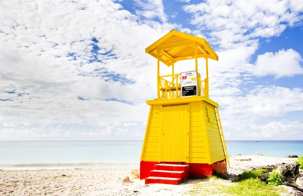 Cabine op het strand, onderneming beach, barbados, Caribisch gebied — Stockfoto