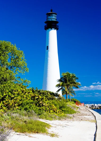 Cape Florida Lighthouse Key Biscayne Miami, Florida, Usa — Stock Fotó