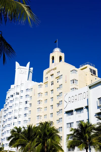 Az Art Deco District, Miami Beach, Florida, Amerikai Egyesült Államok — Stock Fotó