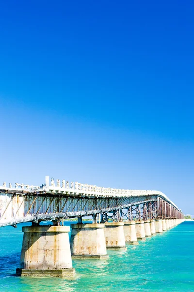 Παλιό δρόμο γέφυρα που συνδέει την florida keys, Φλόριντα, ΗΠΑ — Φωτογραφία Αρχείου