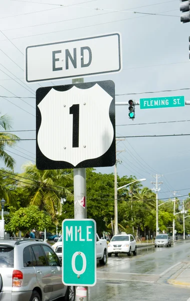 Τέλος του δρόμου αριθμού 1, key west, Φλώριδα, ΗΠΑ — Φωτογραφία Αρχείου