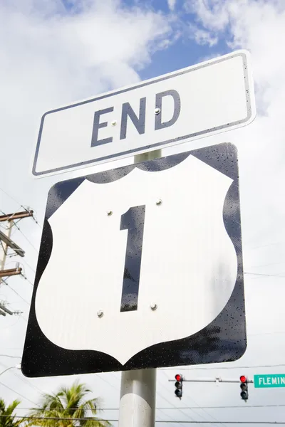 Yol numarası 1, key west, florida, ABD sonu — Stok fotoğraf