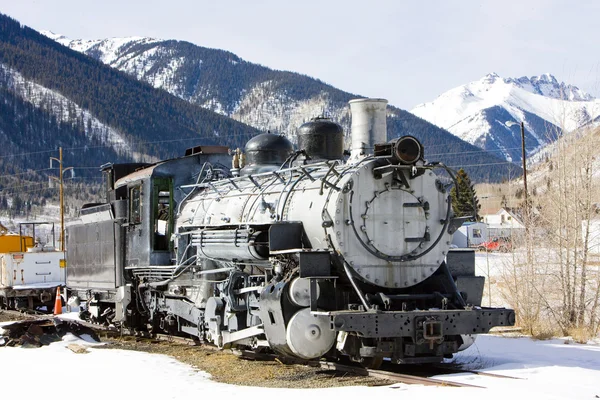 Velha locomotiva a vapor, Silverton, Colorado, EUA — Fotografia de Stock