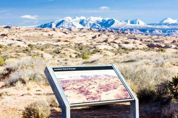 La Sal Mountains, Arches NP, Utah, Stati Uniti d'America — Foto Stock