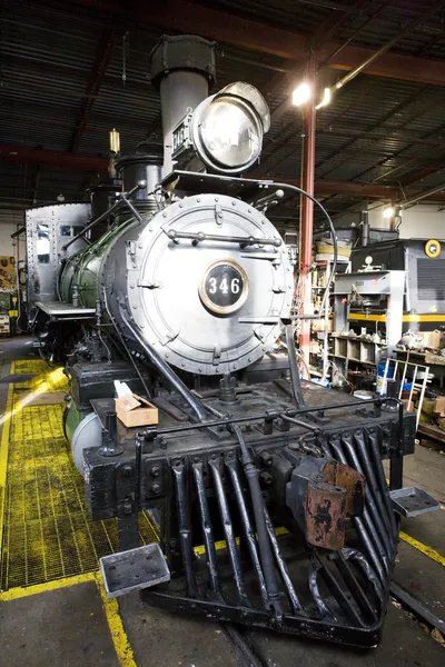 Představec lokomotiv depa, železniční muzeum colorado, usa — Stock fotografie