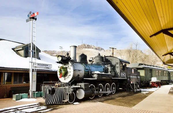 Locomotiva a stelo nel Colorado Railroad Museum, USA — Foto Stock