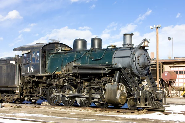 Buhar lokomotif, alamosa, colorado, ABD — Stok fotoğraf