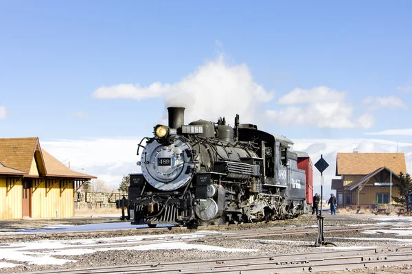 Кумбрес і тольтеків вузької залізничної колії, Antonito, штат Колорадо, США — стокове фото