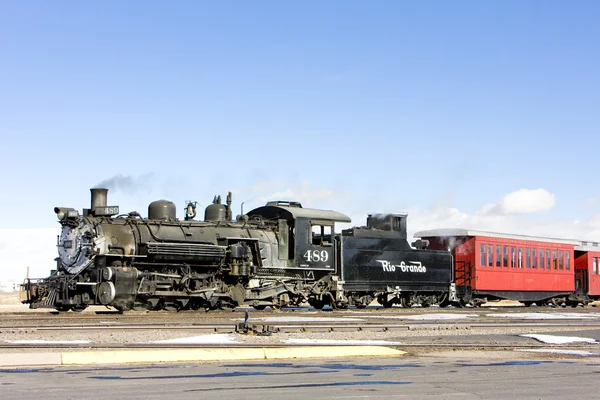 Кумбрес і тольтеків вузької залізничної колії, Antonito, штат Колорадо, США — стокове фото