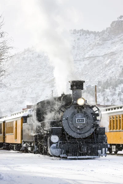 Durango і Сільвертону вузькі калібрувальні залізниці, Колорадо, США — стокове фото