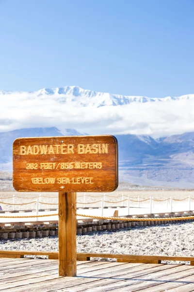 Badwater (the lowest point in North America), Death Valley Natio — Stock Photo, Image