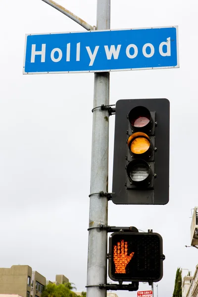 Semaphore, hollywood, los angeles, california, Amerikai Egyesült Államok — Stock Fotó