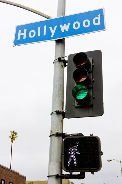 Semáforo, Hollywood, Los Ángeles, California, Estados Unidos — Foto de Stock