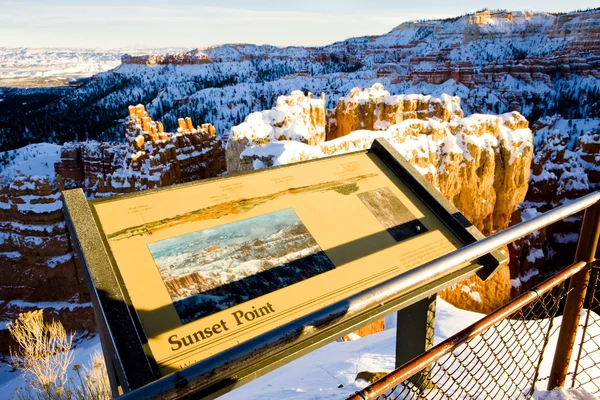 Solnedgång punkt, bryce canyon nationalpark i vinter, utah, usa — Stockfoto