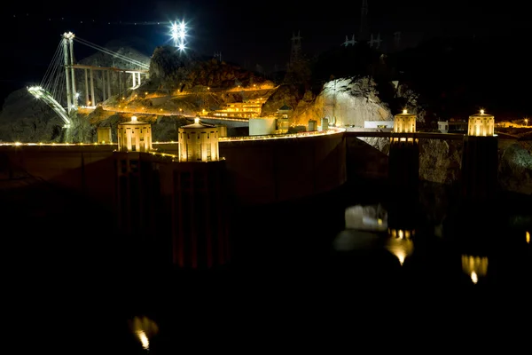 미국 애리조나주 네바다주의 후버 댐 밤 — 스톡 사진