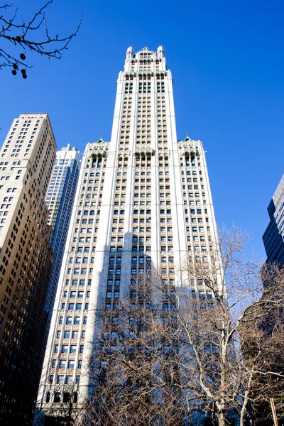 Woolworth épület, Manhattan, New York City, Amerikai Egyesült Államok — Stock Fotó