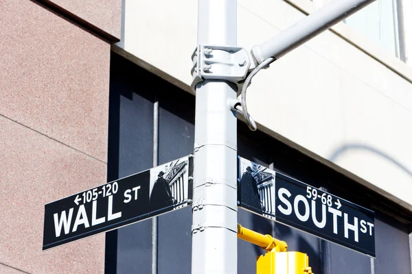 Ściana ulica znak, new york city, Stany Zjednoczone Ameryki — Zdjęcie stockowe