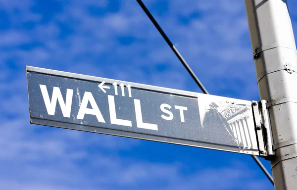 Wall Street Sign, , New York City, USA — Stock Photo, Image