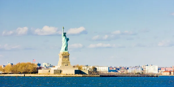 Liberty Adası ve özgürlük, new york, ABD heykeli — Stok fotoğraf