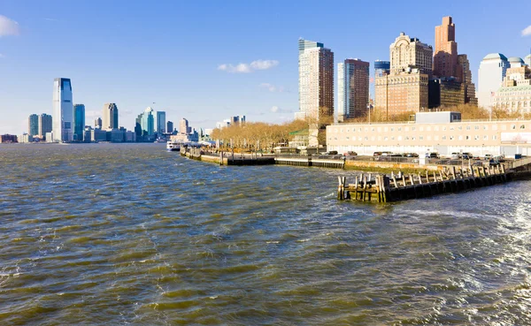 Manhattan, new york en new jersey op de achtergrond, Verenigde Staten — Stockfoto