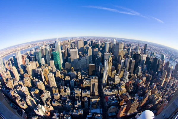 Вид Манхеттена від Емпайр-Стейт-Білдінг, Нью-Йорк, — стокове фото