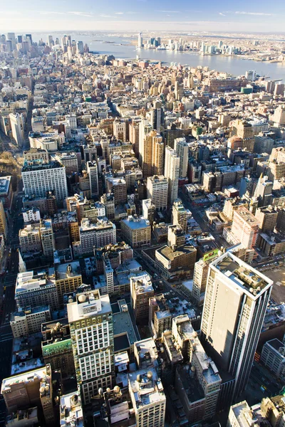 Manhattanre nyíló az empire state building, new york city, — Stock Fotó