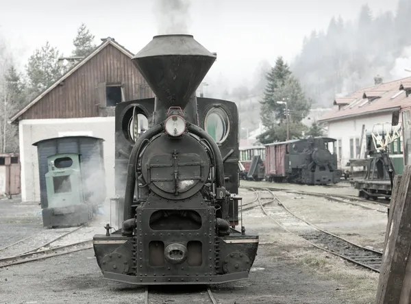 Ατμού ατμομηχανή ciernohronska σιδηρόδρομος, Σλοβακία — Φωτογραφία Αρχείου