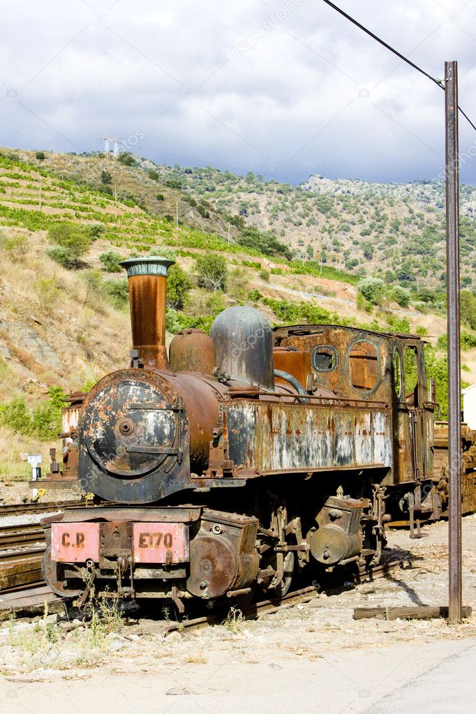 Old locomotive in Tua, Douro Valley, Portugal