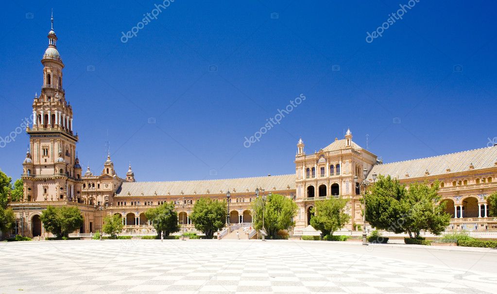Spanish Square (Plaza de Espana), Seville, Andalusia, Spain
