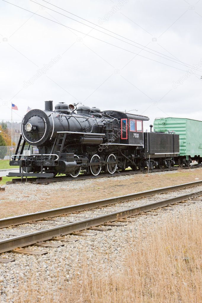Steam locomotive in Railroad Museum, Gorham, New Hampshire, USA