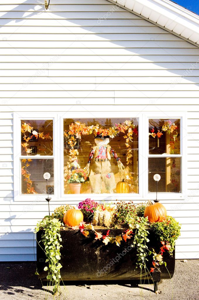 Decorated house for Halloween, Maine, USA