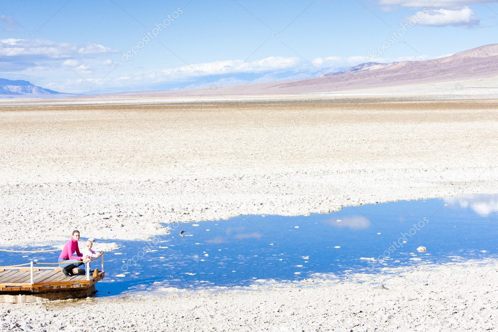 Tourists in Badwater (the lowest point in North America), Death