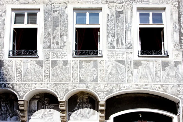 Detail of renaissance house, Slavonice, Czech Republic — Stock Photo, Image
