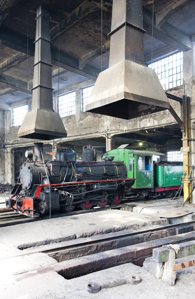 Dampflokomotive im Depot, Kostolac, Serbien — Stockfoto