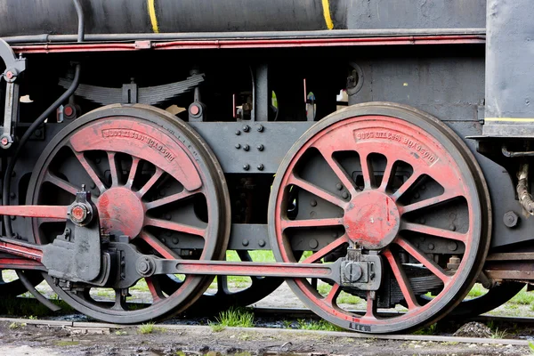 Detail parní lokomotiva (126.014), resavica, Srbsko — Stock fotografie