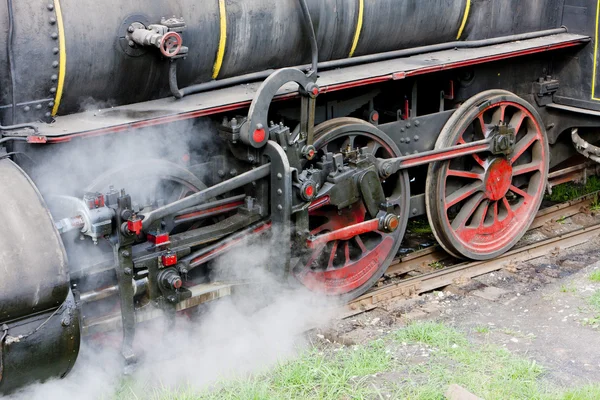 蒸汽机车 (126.014)、 雷萨维察、 塞尔维亚的细节 — 图库照片