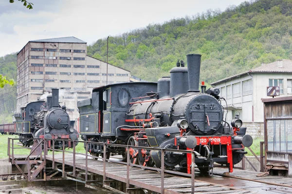 Locomotivas a vapor, Resavica, Sérvia — Fotografia de Stock