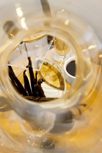 Nature morte de vanille (échantillon d'arôme de vin ) — Photo