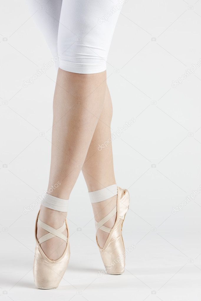 Detail of ballet dancer''s feet