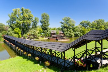 Water mill and wooden bridge, Kolarovo, Slovakia clipart