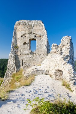 Slovakya 'daki Cachtice Kalesi kalıntıları
