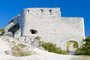 Slovakya 'daki Cachtice Kalesi kalıntıları